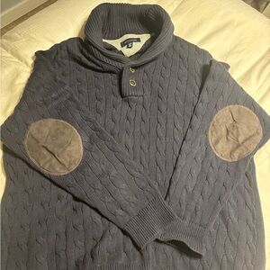 Tommy Hilfiger Dark Gray Cable Knit Turtleneck Sweater